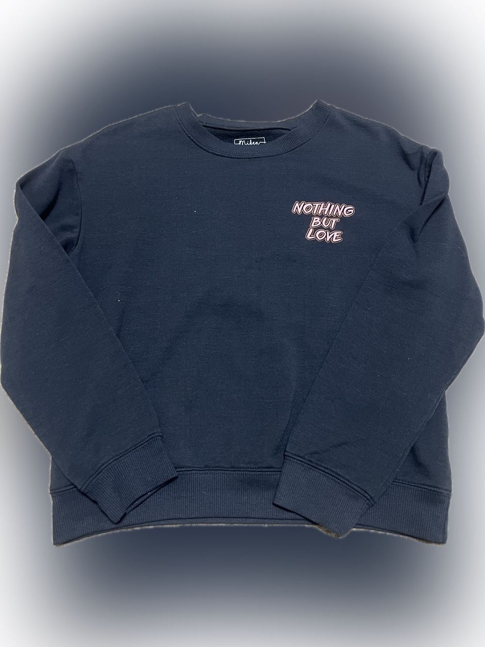 Miken Black Crewneck Sweatshirt‎ with Subtle Chest Logo
